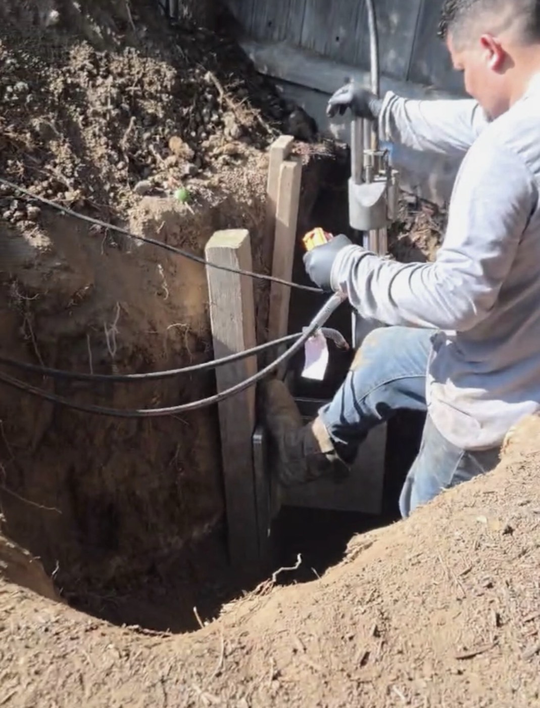 Sewer line repair work by Premium Plumbing in the Central Valley